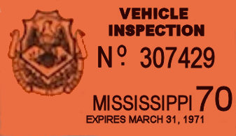 (image for) 1970 Mississippi inspection sticker